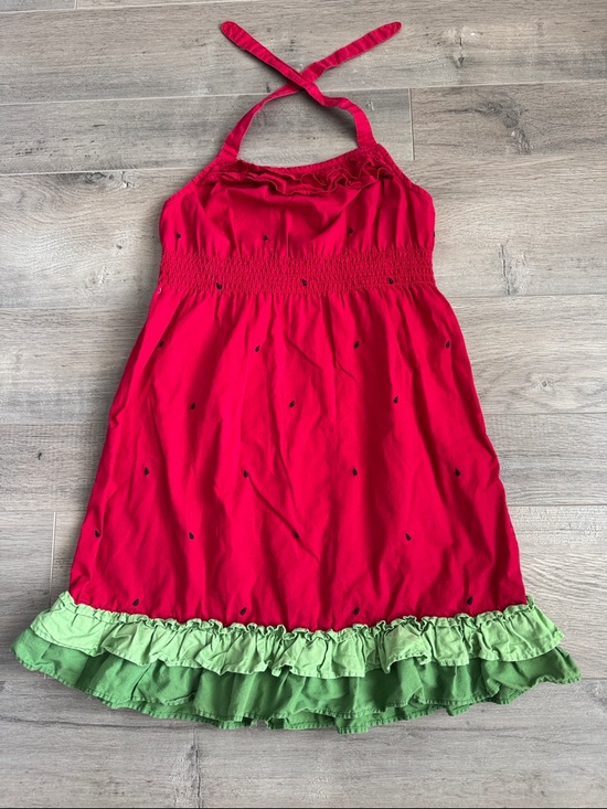 Gymboree Other - Kids Red watermelon Halter Dress with Green Ruffle Hem